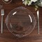 10 CLEAR SILVER 10" Round Plastic Salad Dinner PLATES Embossed Baroque Rim